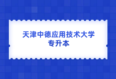 天津中德应用技术大学专升本